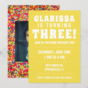 Invitation Candy Sprinkles, photo de la fête d'anniversaire