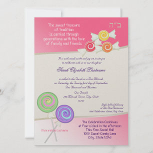 Invitation Candy Sweet Bat mitzvah Watermelon rose 2