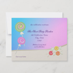 Invitation Candy Sweet Blue Bat mitzvah framboise