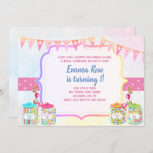 Invitation Candyland Candy fête d'anniversaire