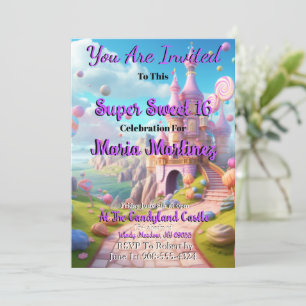 Invitation Candyland Castle Sweet 16 Inviations