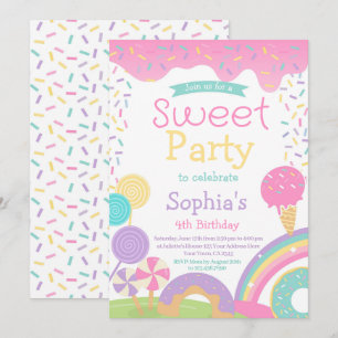 Invitation Candyland et glace Crème entièrement personnalisab