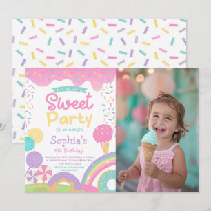 Invitation Candyland et glace Crème entièrement personnalisab
