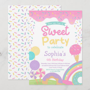 Invitation Candyland et glace Crème entièrement personnalisab