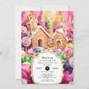 Invitation Candyland pour enfants personnalisés
