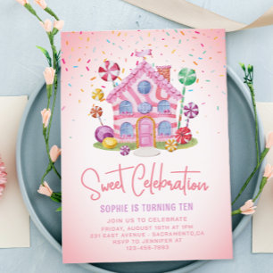 Invitation Candyland Sweet Celebration Anniversaire de enfant