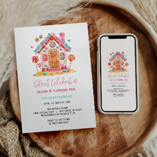 Invitation Candyland Sweet Celebration Anniversaire de enfant