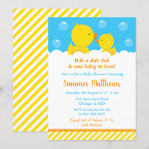 Caoutchouc Baby shower jaune et bleu