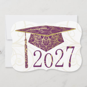 Invitation Cap floral pourvu de Violet et Or 2027