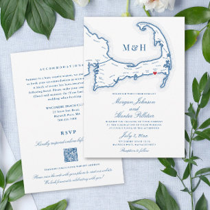 Invitation Cape Cod All-in-One QR code RSVP Mariage