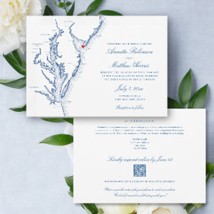 Invitation Cape May NJ all-in-one QR code RSVP Mariage