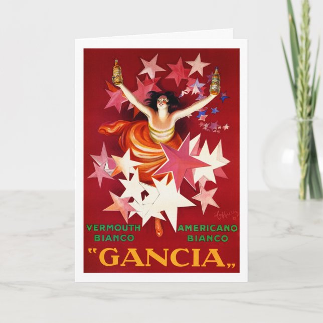 Invitation Cappiello Card or Invite: Gancia Vermouth (Devant)