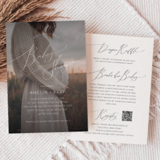 Invitation Capricieux Neutre | Tout en Un Baby Shower Photo