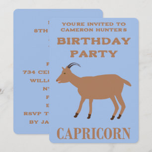 Invitation Capricorn Star Signal Chèvre Personnalisé Annivers