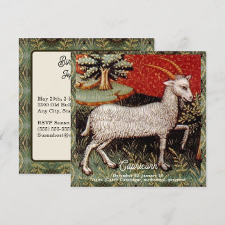 Invitation Capricorne chèvre signe Zodiac fête d'anniversaire