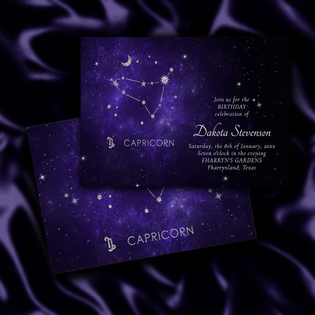 Invitation Capricorne de violet zodiaque | Horoscope astrolog (Créateur téléchargé)