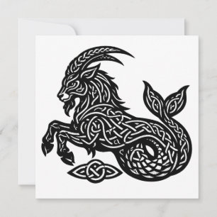 Invitation Capricorne — Encre Hantée Zodiaque Bouc‑Poisson
