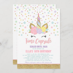 Invitation Capsule de temps de Guestbook d'anniversaire de