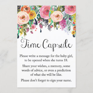 Invitation Capsule Floral Garden Time Pour Fille Signal 5x7"