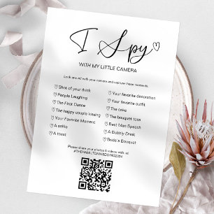 Invitation Capturez l'amour Jeu de mariage I Spy avec QR
