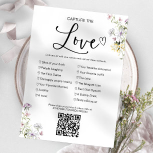 Invitation Capturez l'amour Jeu de mariage I Spy avec QR
