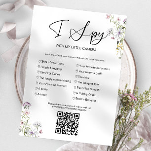 Invitation Capturez L'Amour Que J'Espère Jeu Mariage Avec QR