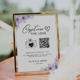 Invitation Capturez Le Panneau Love Qr Code, Violet