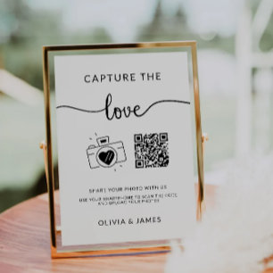 Invitation Capturez le panneau photo Love QR Code Mariage,