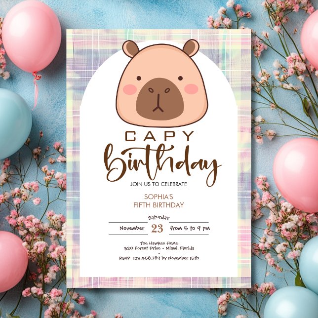 Invitation Capy birthday capybara kids birthday (Créateur téléchargé)