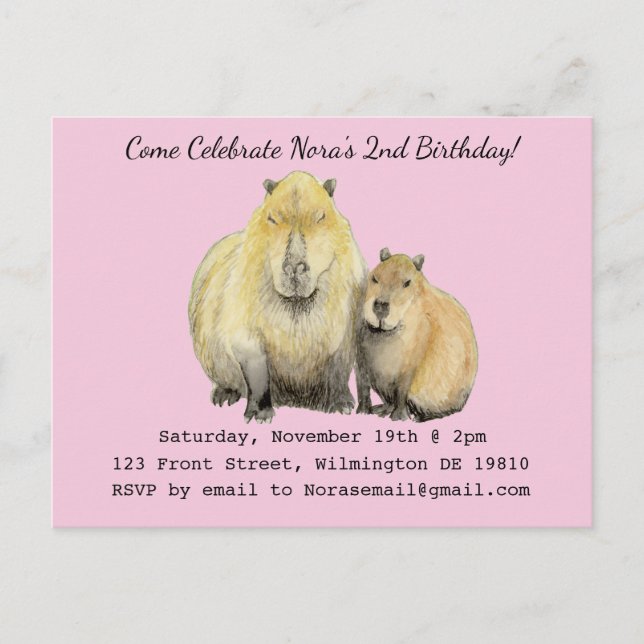 Invitation Capybara (Devant)