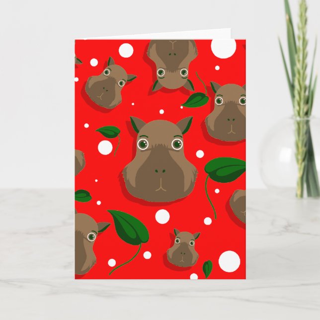 Invitation capybara de Noël (Devant)