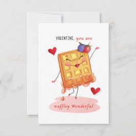 Invitation Caractère de gaufre mignonne Petite Saint Valentin