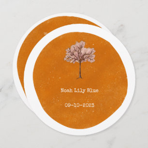 Invitation Card de l'abstrait Yellow Circle Shape Pink Tree