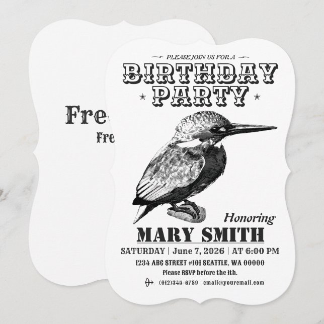 Invitation Card_Western Style (Common Kingfisher) Einladung (Vorne/Hinten)