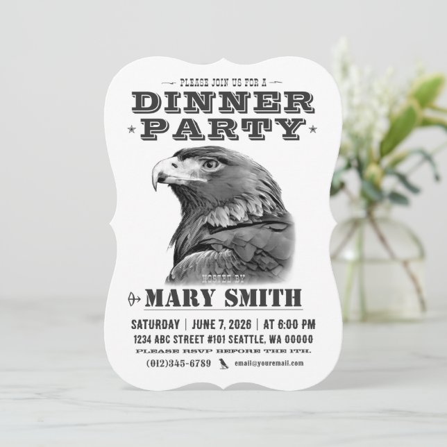 Invitation Card_Western Style (Golden Eagle) (Debout devant)