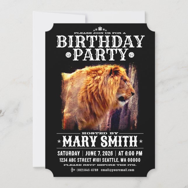 Invitation Card_Western Style (Lion) Einladung (Vorderseite)