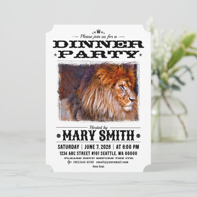 Invitation Card_Western Style (Lion) Einladung (Stehend Vorderseite)