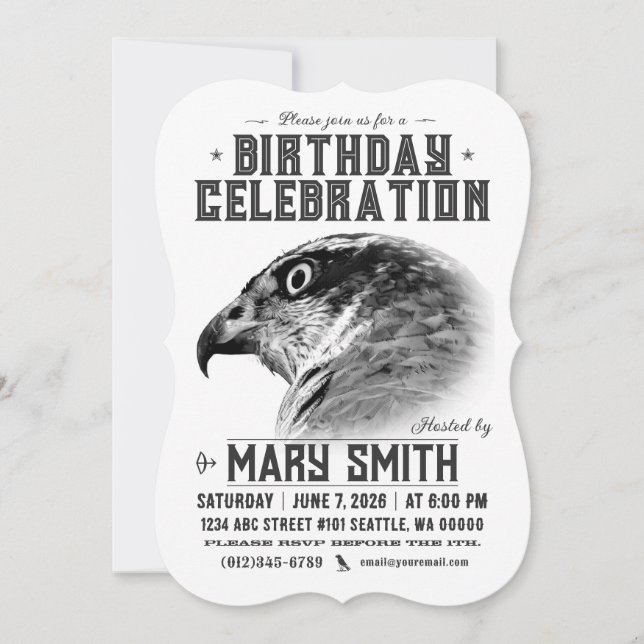 Invitation Card_Western Style (Northern Goshawk) Einladung (Vorderseite)
