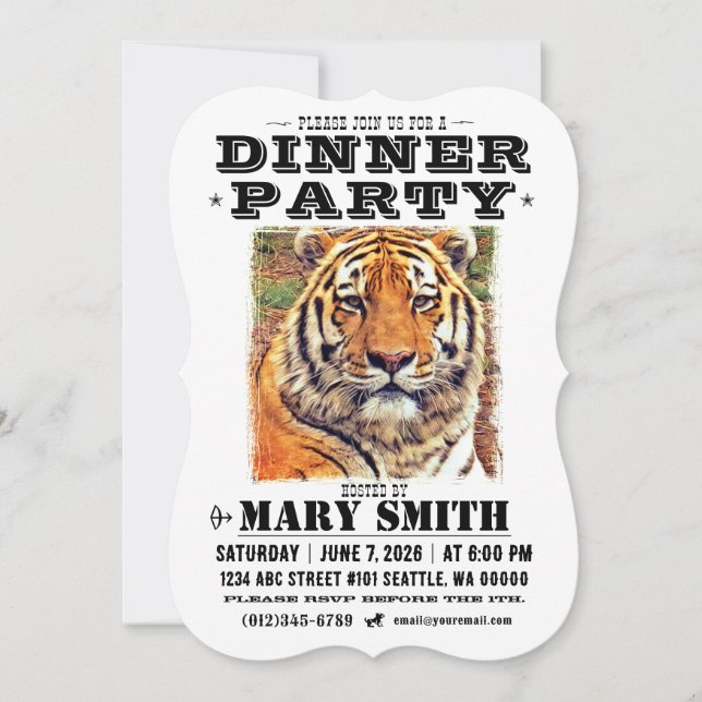 Invitation Card_Western Style (Siberian Tiger) Einladung (Vorderseite)