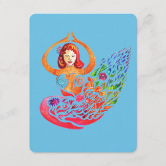 Invitation Card Yoga Meditation Rainbow Colors  Einladung