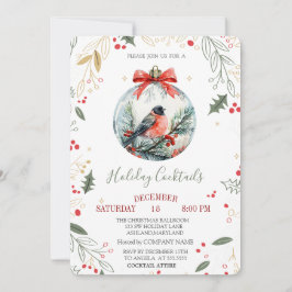 Invitation Cardinal Bird Holly Berry Ball Company Noël