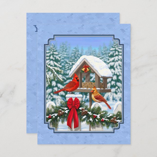 Invitation Cardinal Feast Blue (Devant / Derrière)