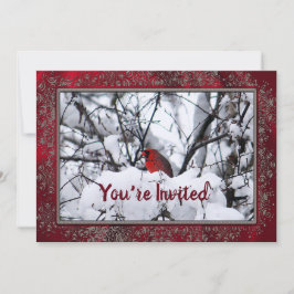 Invitation Cardinal Neige 6216 Cadre Anniversaire