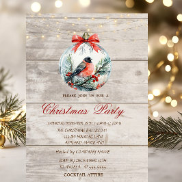 Invitation Cardinal Rouge Holly Berry Ball Christmas Corporat