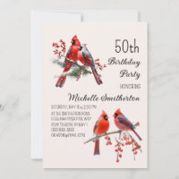 Cardinaux Neige Oiseaux d'hiver 50e Anniversaire