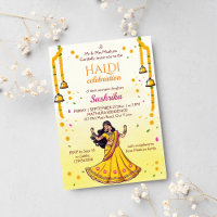 Caricature de la mariée du mariage indien Haldi pi