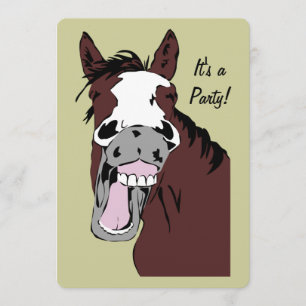Invitation Caricature de rire Cheval Anniversaire Personnalis
