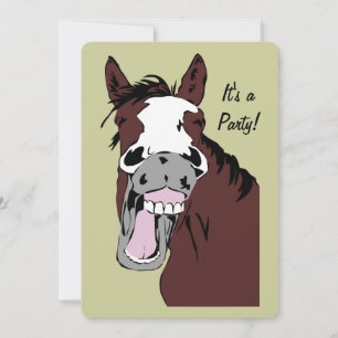 Invitation Caricature de rire Cheval Anniversaire Personnalis