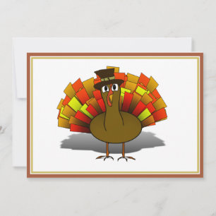 Invitation Caricature de Thanksgiving Turquie pèlerin