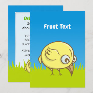 Invitation Caricature d'oiseau jaune